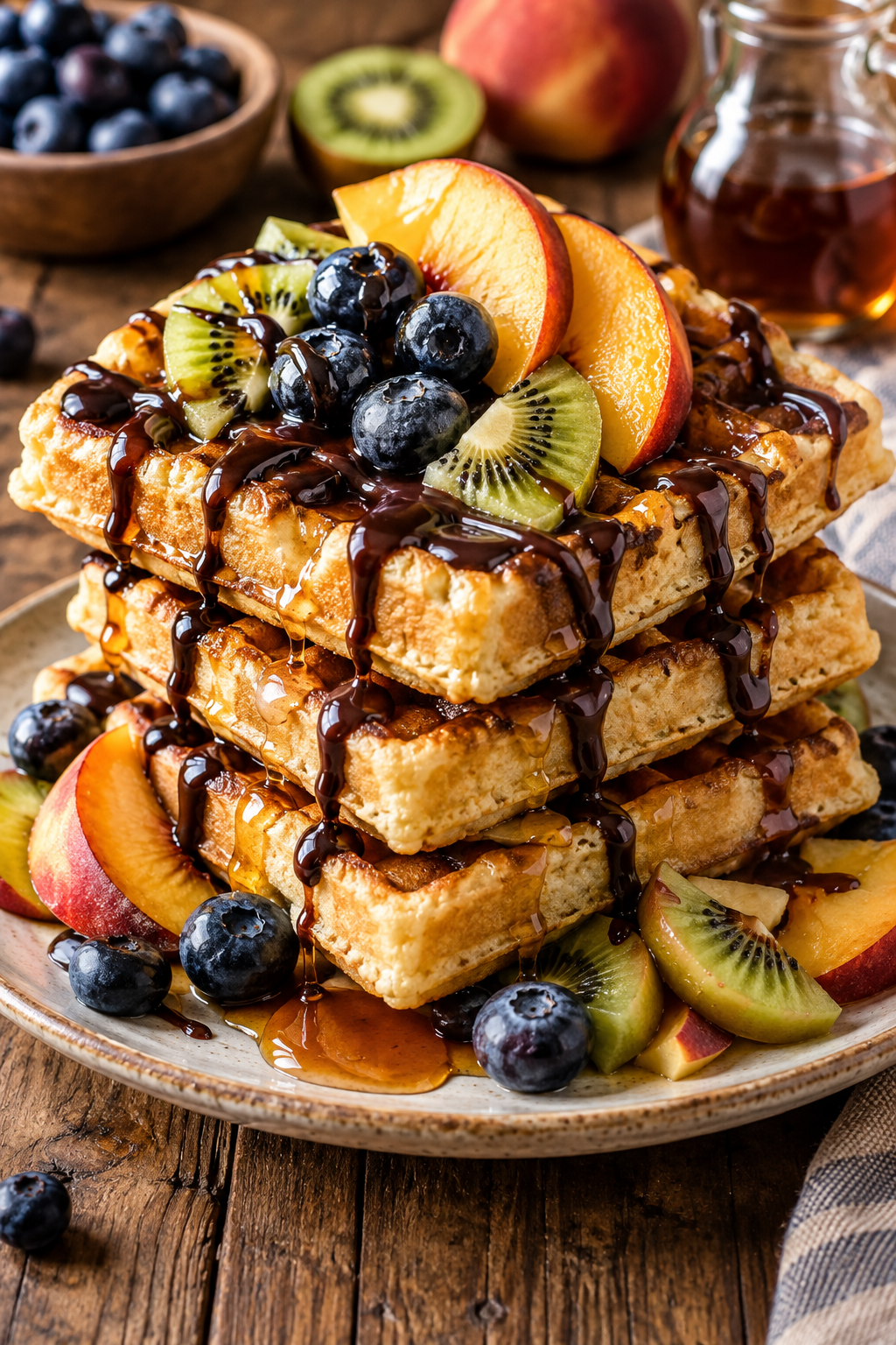 Waffle clásico con 1 topping