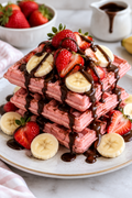 Waffles premium con base de fresa