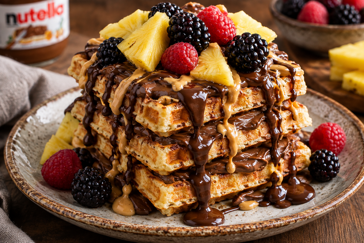 Waffle clásico con 1 topping