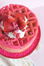 Waffles premium con base de fresa